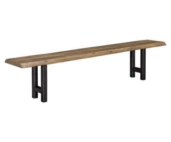 Live Edge Rough Sawn Bench with Martin Base